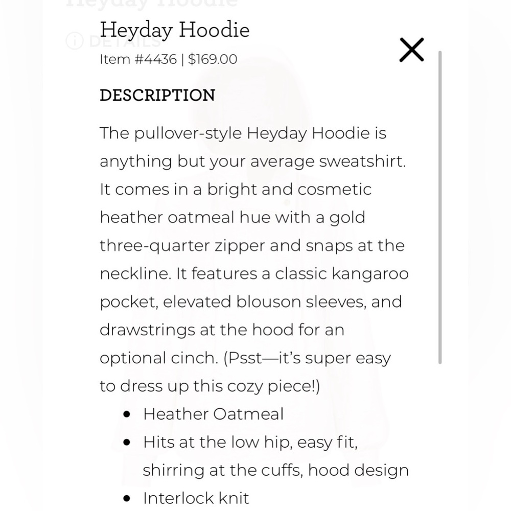 CAbi Heyday Hoodie Athleisure w gold accents, Small - Picture 8 of 10